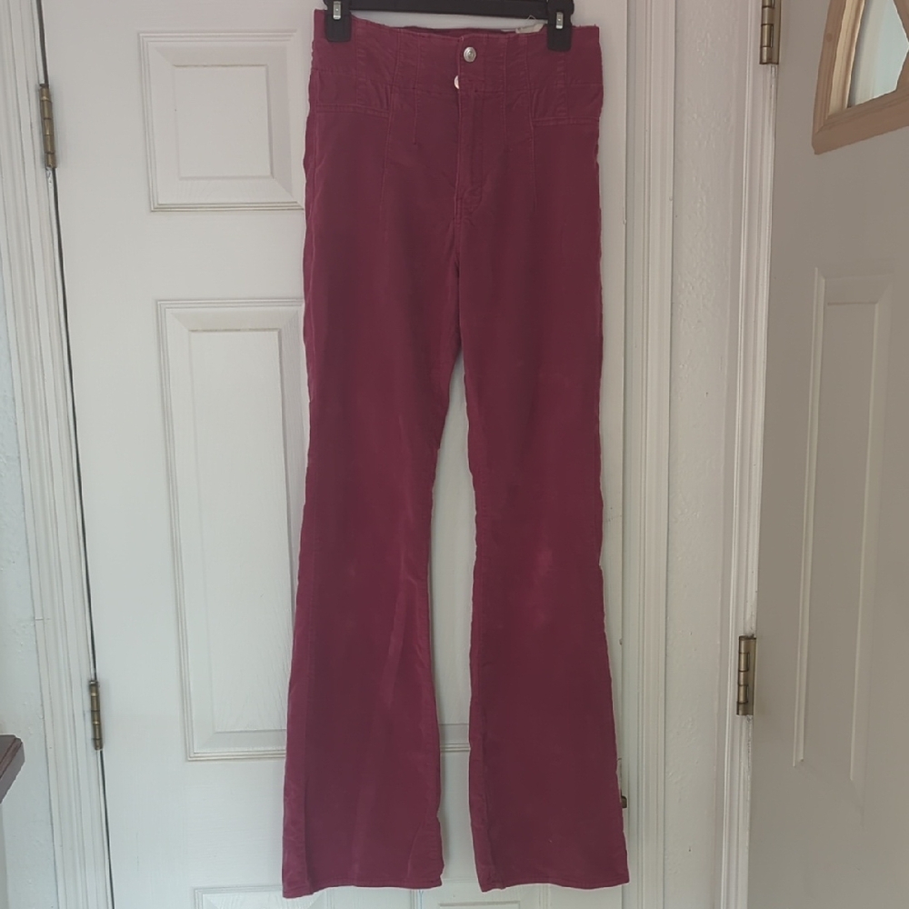 We The Free Pink Jayde Corduroy Flared Pants